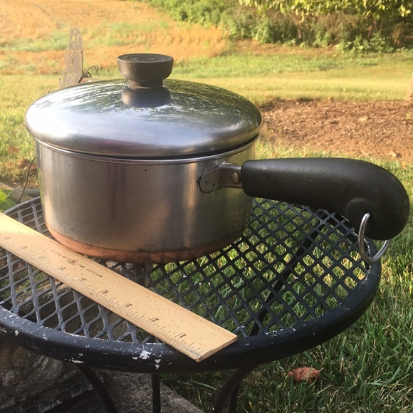 Vintage Revere Ware copper clad stainless 2 quart saucepan slide hang ri… - Picture 8 of 9